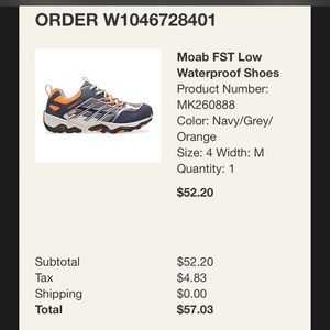 Merrell boys waterproof hiking sneakers